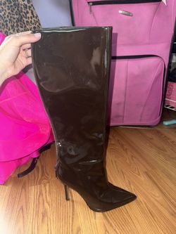 knee high shiny boots