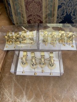 12 Brand new Gold Horn Blowing Angels Napkin Rings