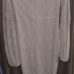 New Off Shoulder Popcorn Lace Dress