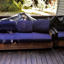 Wicker Couch And Chair