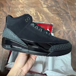Air Jordan 3 Retro Black "Black/ Charcoal/White" - Size 10