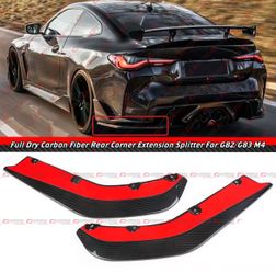21-26 BMW G82 M4 Full Carbon Fiber V2 Rear Bumper Corner Splitters