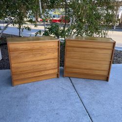 Vintage MCM Danish Walnut 3 Drawer Chests ( Can Deliver For $10 )