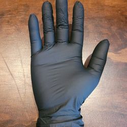 Case of 1000 / 10 Boxes Strong 5 Mil Black Nitrile Exam Gloves | Powder-Free