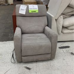 Gray Fabric Power Recliner Chair