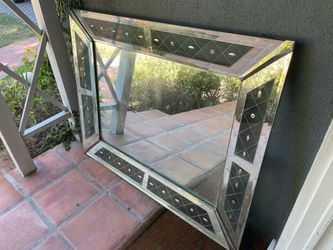 Large Art deco Venetian-Style Mirrored Wall Mirror
