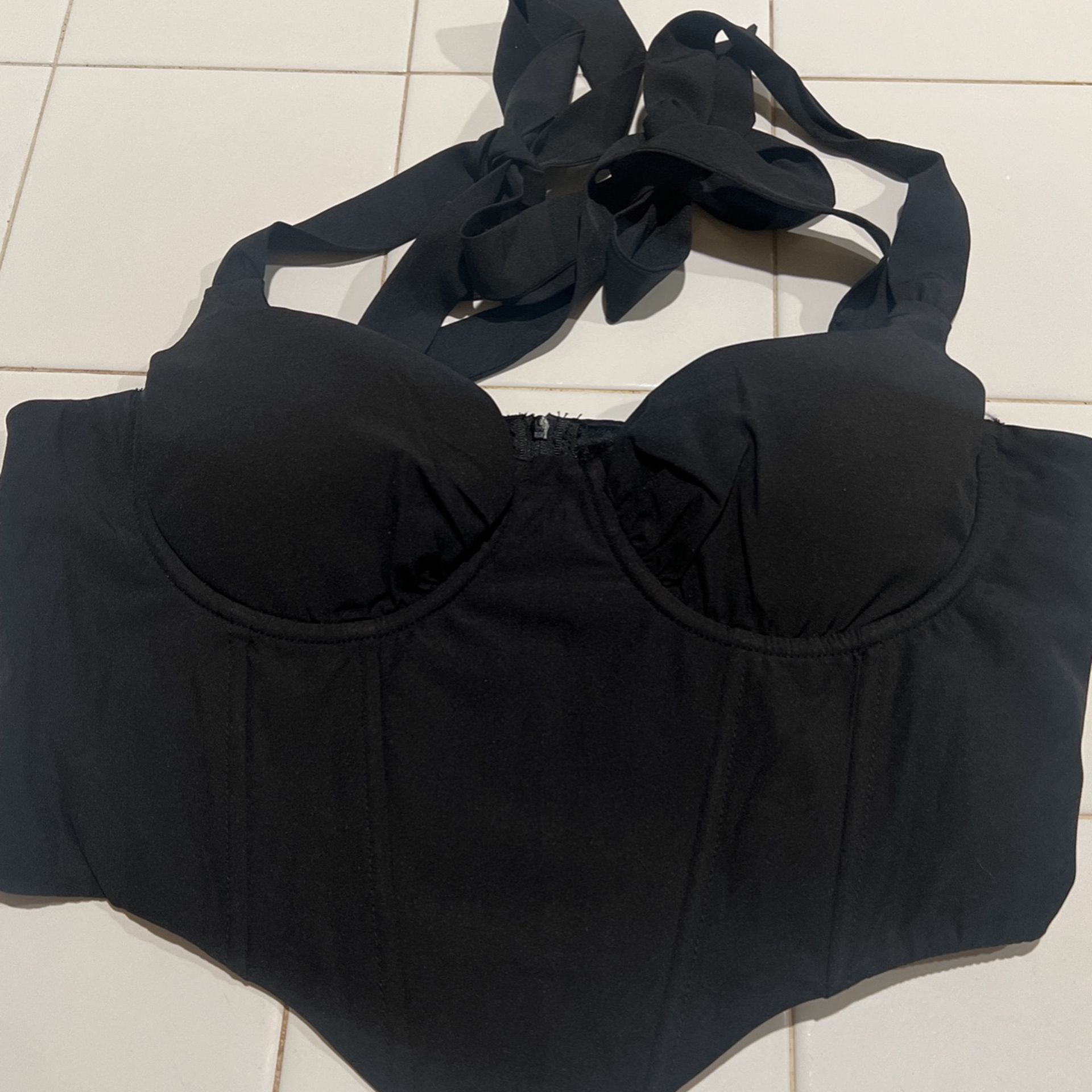 Black Corset Tank Top