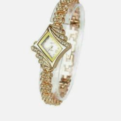 Golden Cristal Women's Wrist Watch Bracelet 