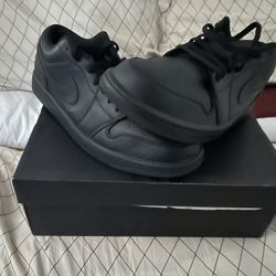 Size 12 men’s triple black Jordan ones