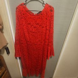 Red lace dress
