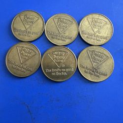 6- Of The Peter Piper Pizza Play Professionals Video Arcade Tokens 