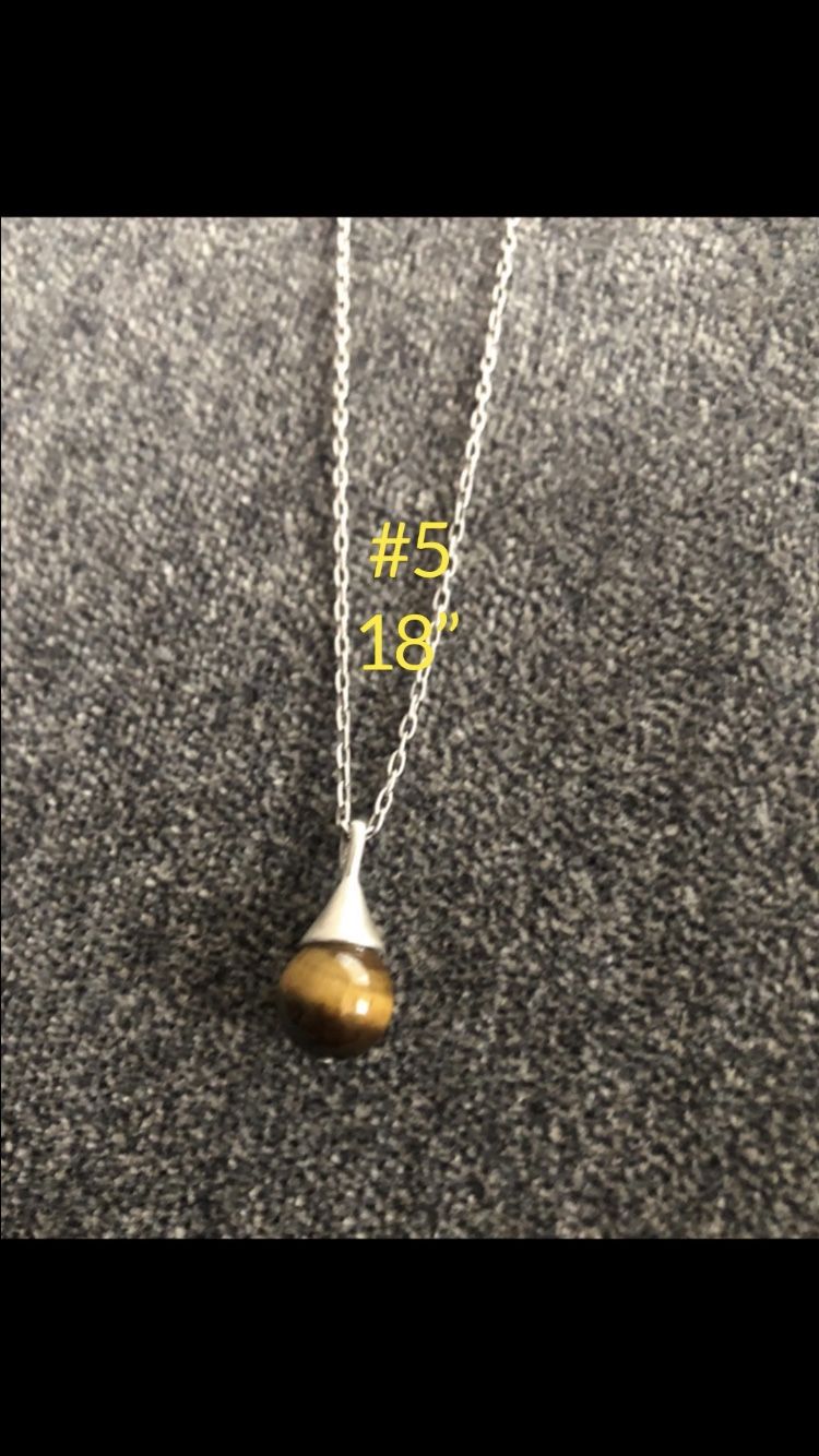 925 Silver Tigers Eye Necklace