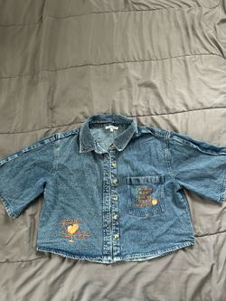 Denim Short Sleeve Button Up