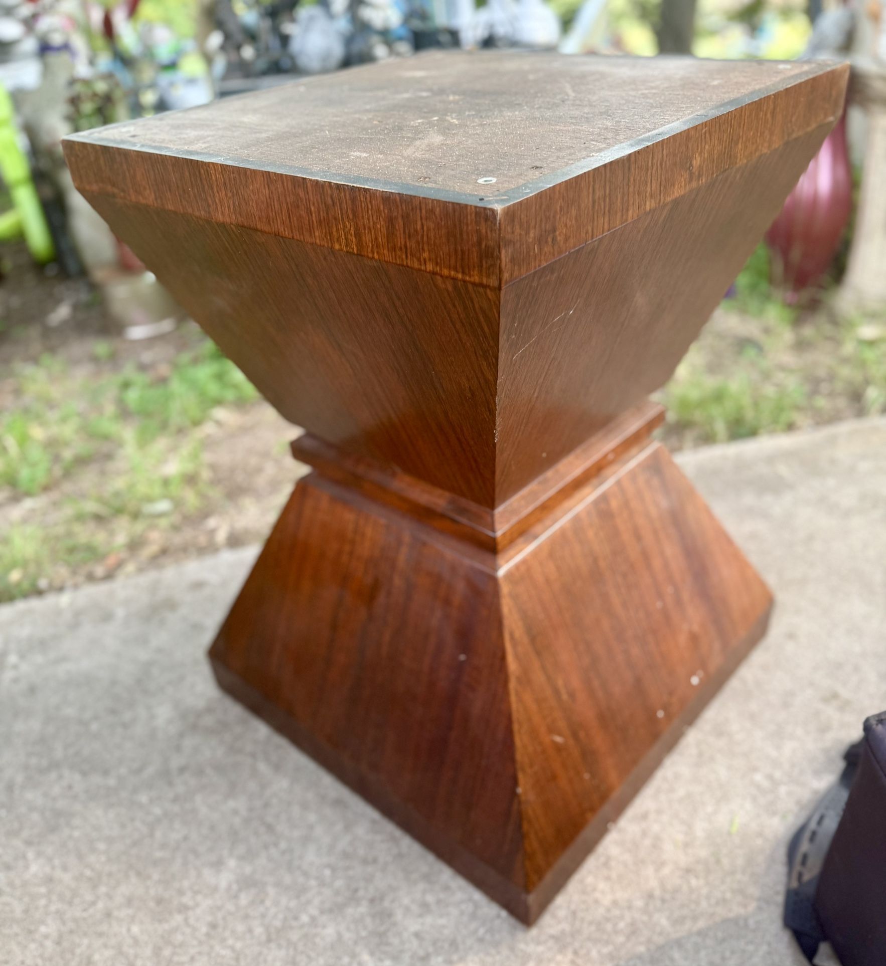 Contemporary Mahogany Wood End Table