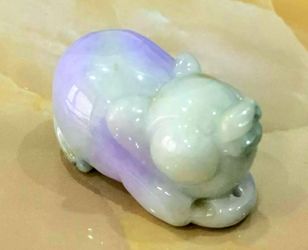 Burmese icy type A jadeite jade pendant.