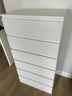 6 Drawer Dresser White Tall