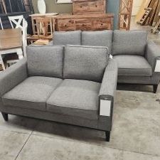 small transitional sofa and loveseat