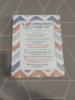 11x14in Hangable 10 Commandments for Kids