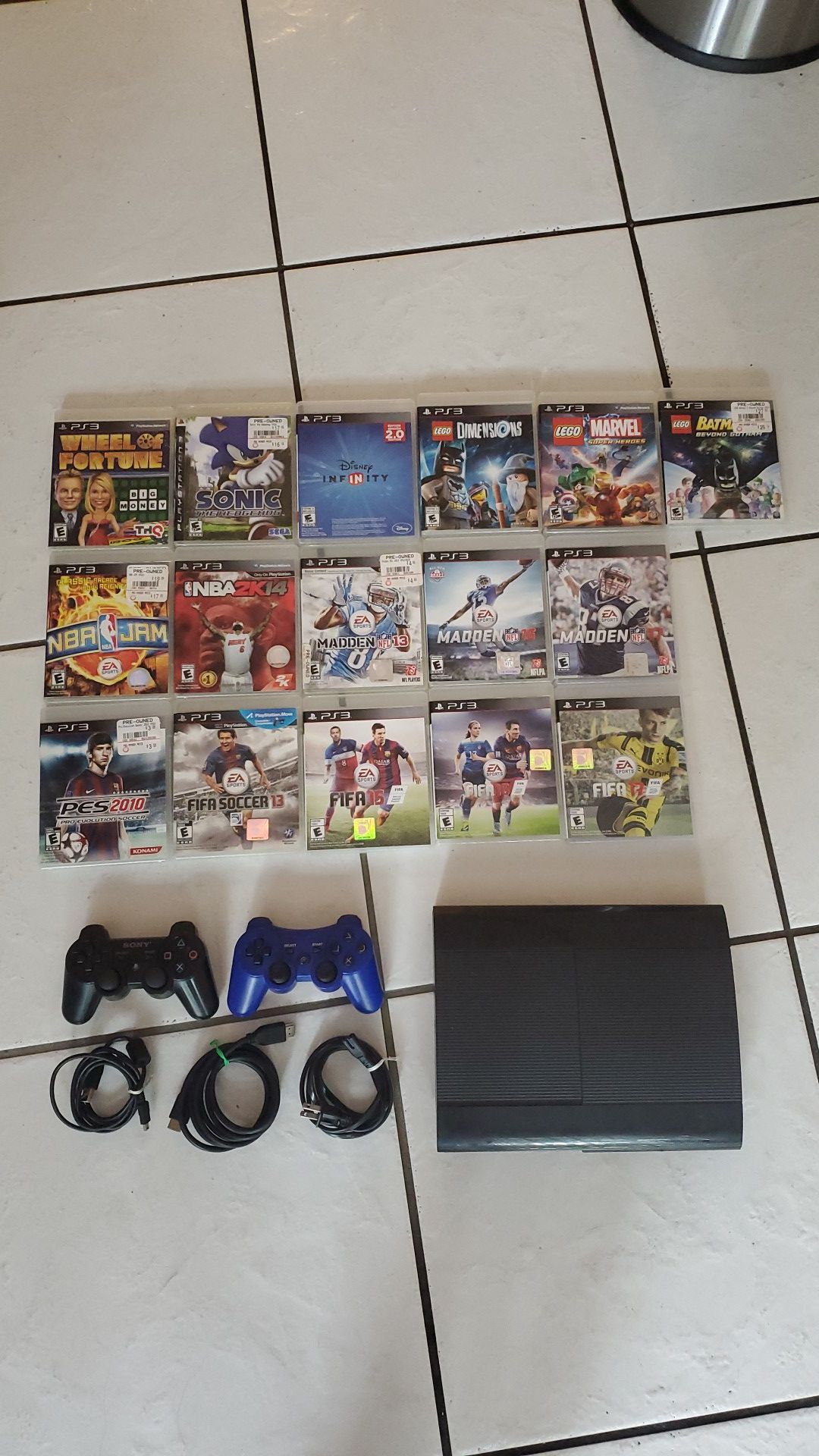PS3 with games & controllers