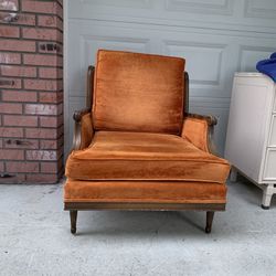 Fabulous Mid Century / Vintage Orange Velvet Chair