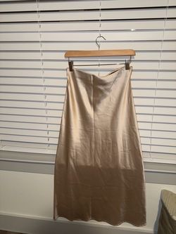 Satin Midi Skirt Champagne Gold