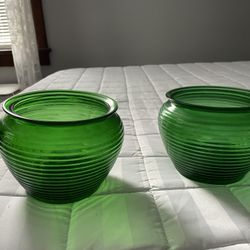 Green Glass Planters