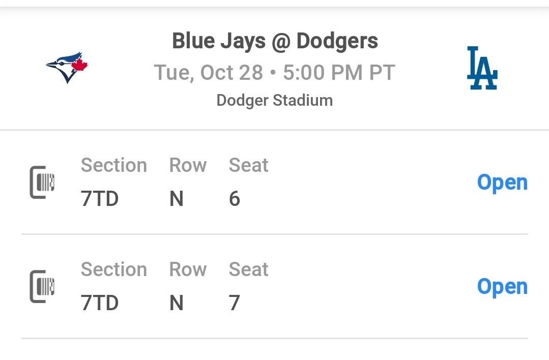 Dodgers World Series Game 4 TUESDAY OCT 28th