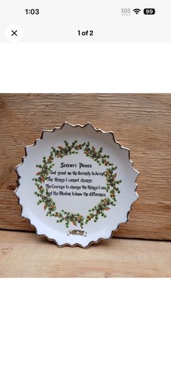 Serenity Prayer Decorative Wall Plate Religious