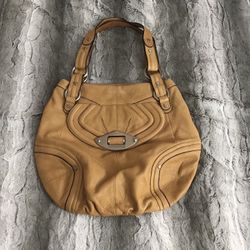 B Makowsky Tan Camel Beige Leather Bag Shoulder Bag Large Bag