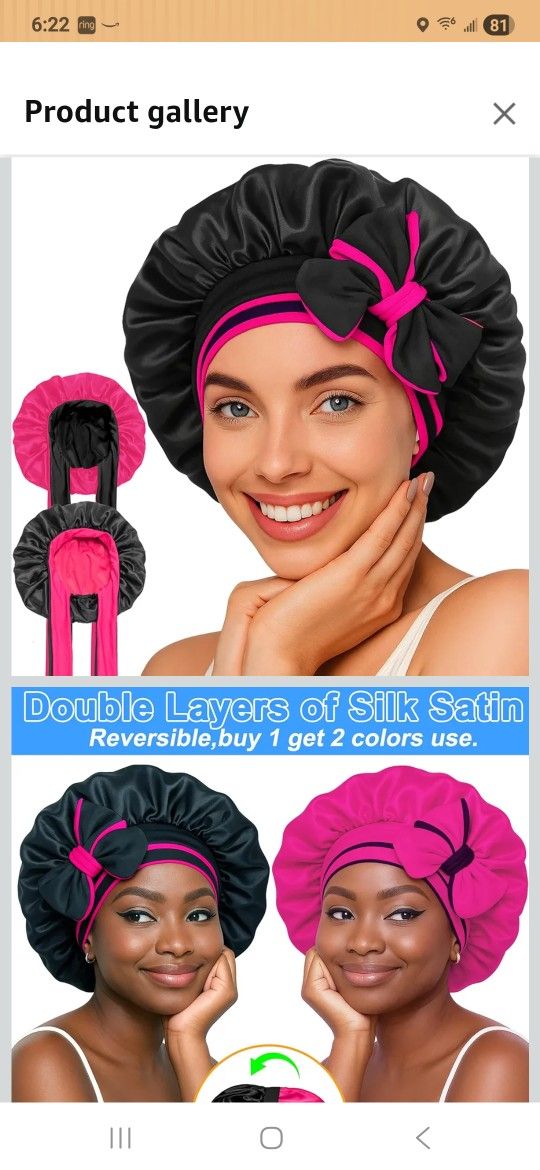 Reversible Silk Bonnet For Sleeping 