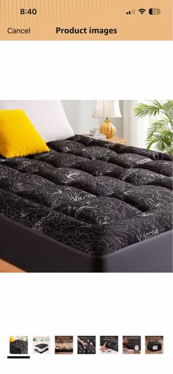 Brand New!King Mattress Topper, Thick Pillow Top Mattress Pad Breathable Mattress Protector for Hot Sleepers, Fits 6"-18" Mattress, Dark Gray