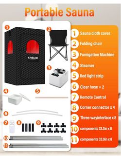 Kasue Portable Steam Sauna Full Set