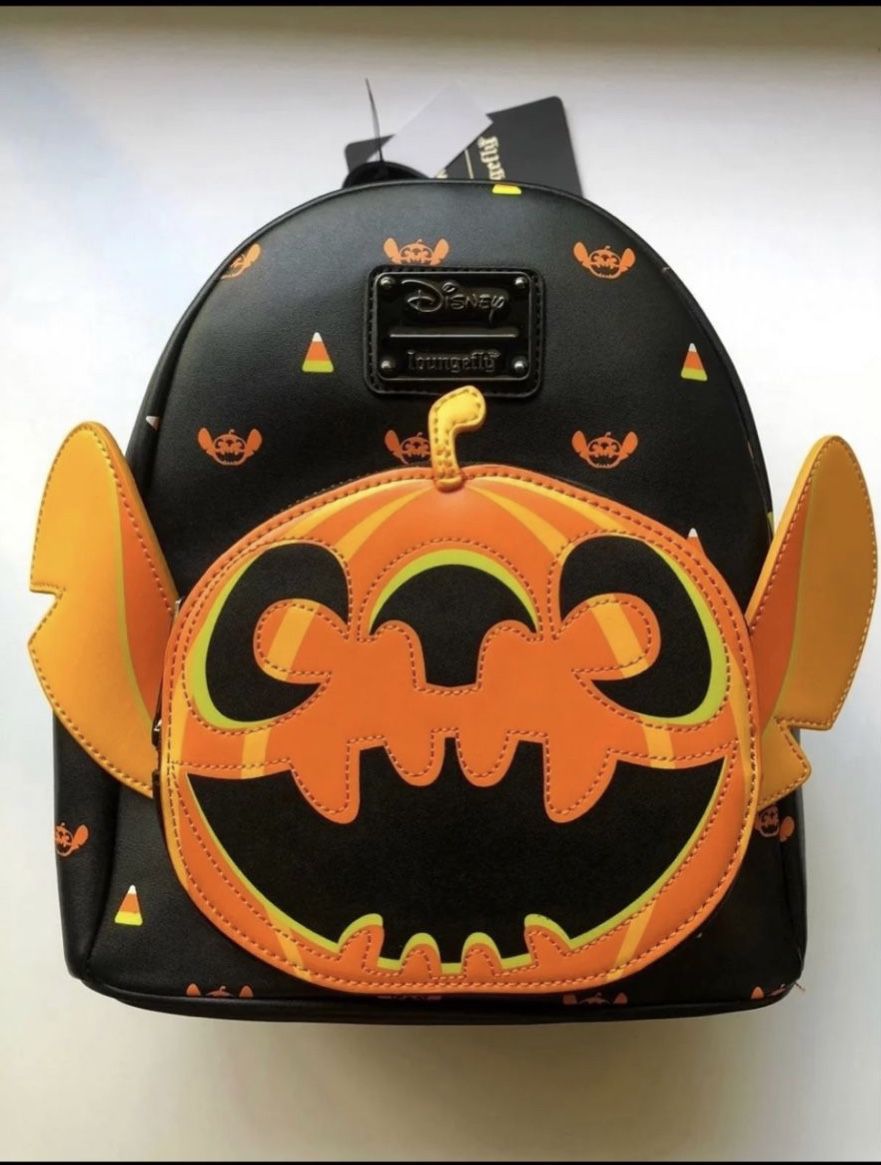 Loungefly Disney Pumpkin Stitch Mini Backpack Halloween Exclusive