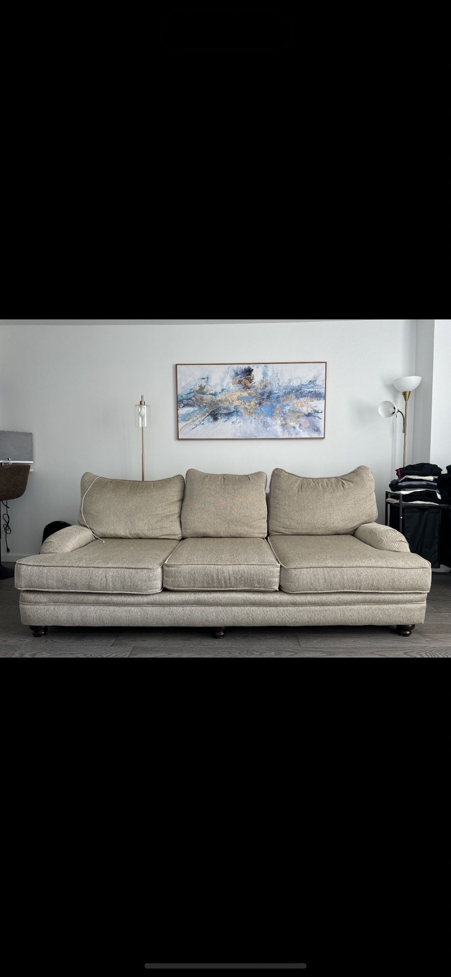 Raymour & Flanigan Claudell Sofa – Beige 3-Seater
