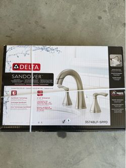 Delta Sandover Widespread Bathroom Faucet – Brushed Nickel, NEW in Box
