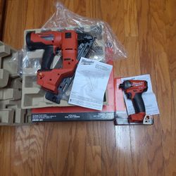 Milwaukee M18 'Fuel' Angled Finish Nailer, 1/4" Hydraulic 'Surge' Hex Impact Driver