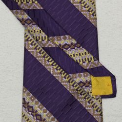 Purple, Yellow, Grey Strip Tie
