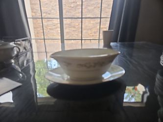White Bone China Bowl with Saucer