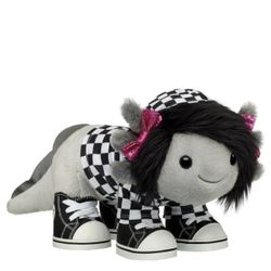  Build A Bear Emo Axolotl Stuffed Checkered Black and White Hoodie High Tops