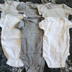 Simple Joy's By Carter's BRAND NEW 3-6 Months Set Of 6 Short Sleeve Undershirts 