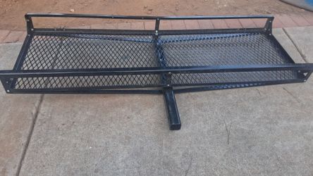 Black Steel Hitch-Mount Cargo Carrier Rack