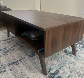 Dark Wood Coffee Table w/Drawer