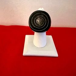 Large women's ring, hand-carved and polished, made of bull horn, size 6