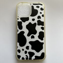 iPhone 13 Cow Print Case Clear Shockproof Slim Protective Cover
