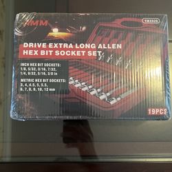 Drive Extra Long Allen Hex Bit Socket Set