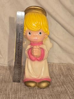 Vintage Blow Mold Style Praying Angel Figurine