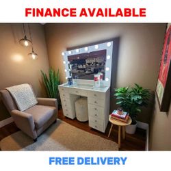 🔥 VANITY+ MIRROR BLUETOOTH DEAL! / ¡OFERTA DE VANITY 🛋️ ONLY / SOLO $599‼️ (Regular $800 ) ADD STOOL  🚚 FREE DELIVERY / ENTREGA GRATIS 🆔 ITEM# DAR