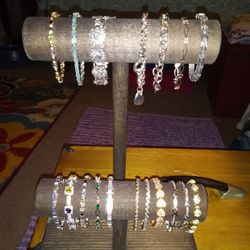 Sterling Silver.925.italy.braclets. Real Stone.