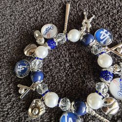 POPULAR!!! DODGERS CHARM BRACELET  ONE SIZE FITS ALL !!