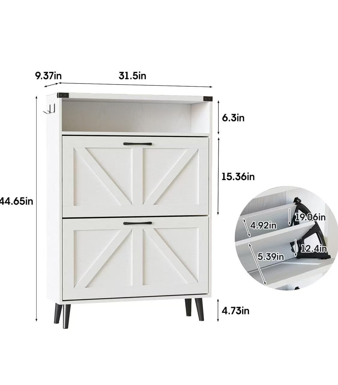 😀 Shoe Cabinet with 2 Flip Drawers,Shoe Storage Cabinet for Entryway,Freestanding Shoe Cabinet Organizer with Open Storage,Narrow Farmhouse Shoe Rack